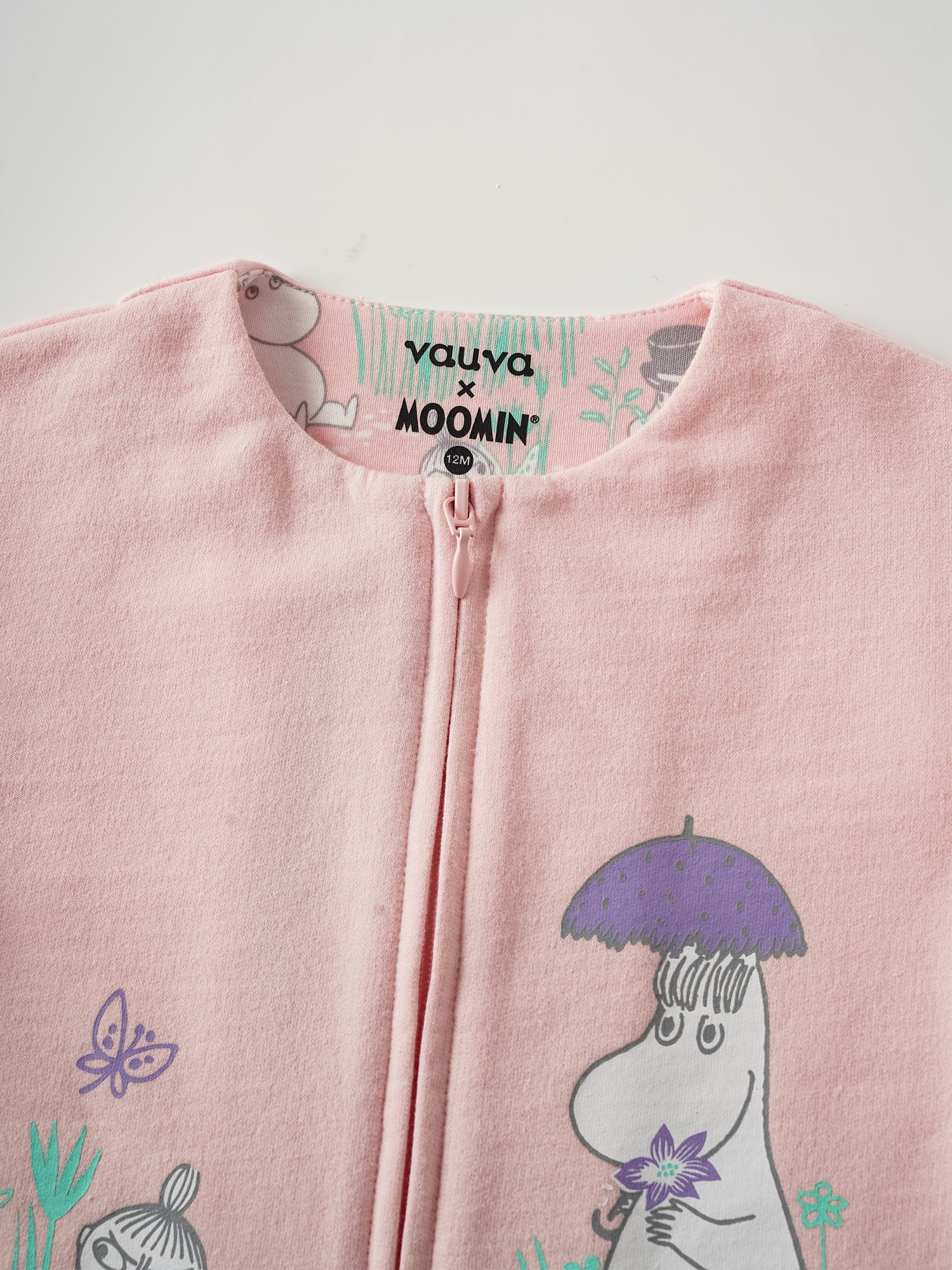 Baby Balloon Sleeve Print Zipped Jacket