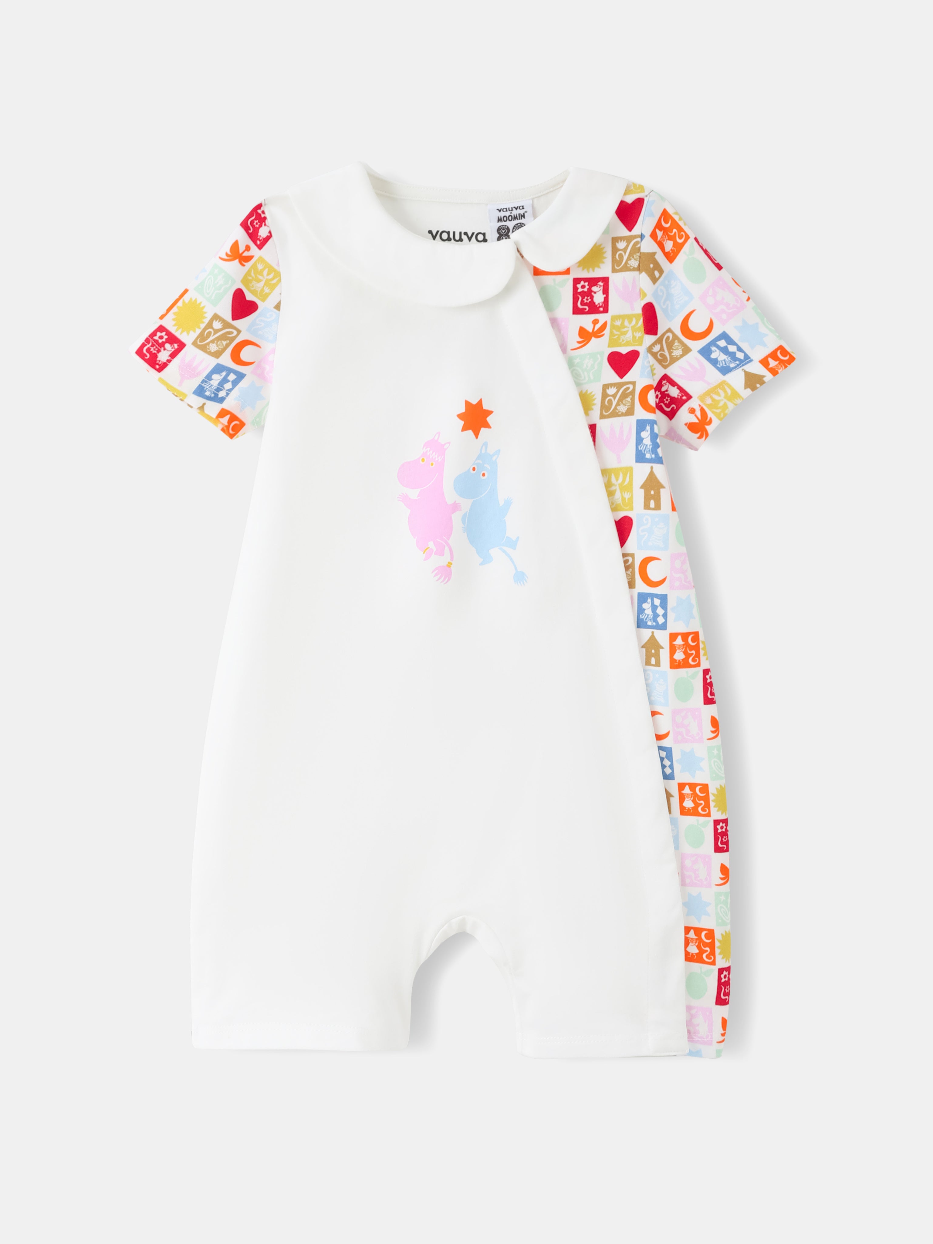 Moomin 80Th Anniversary Baby Babydoll Collar Short Sleeve Print Romper