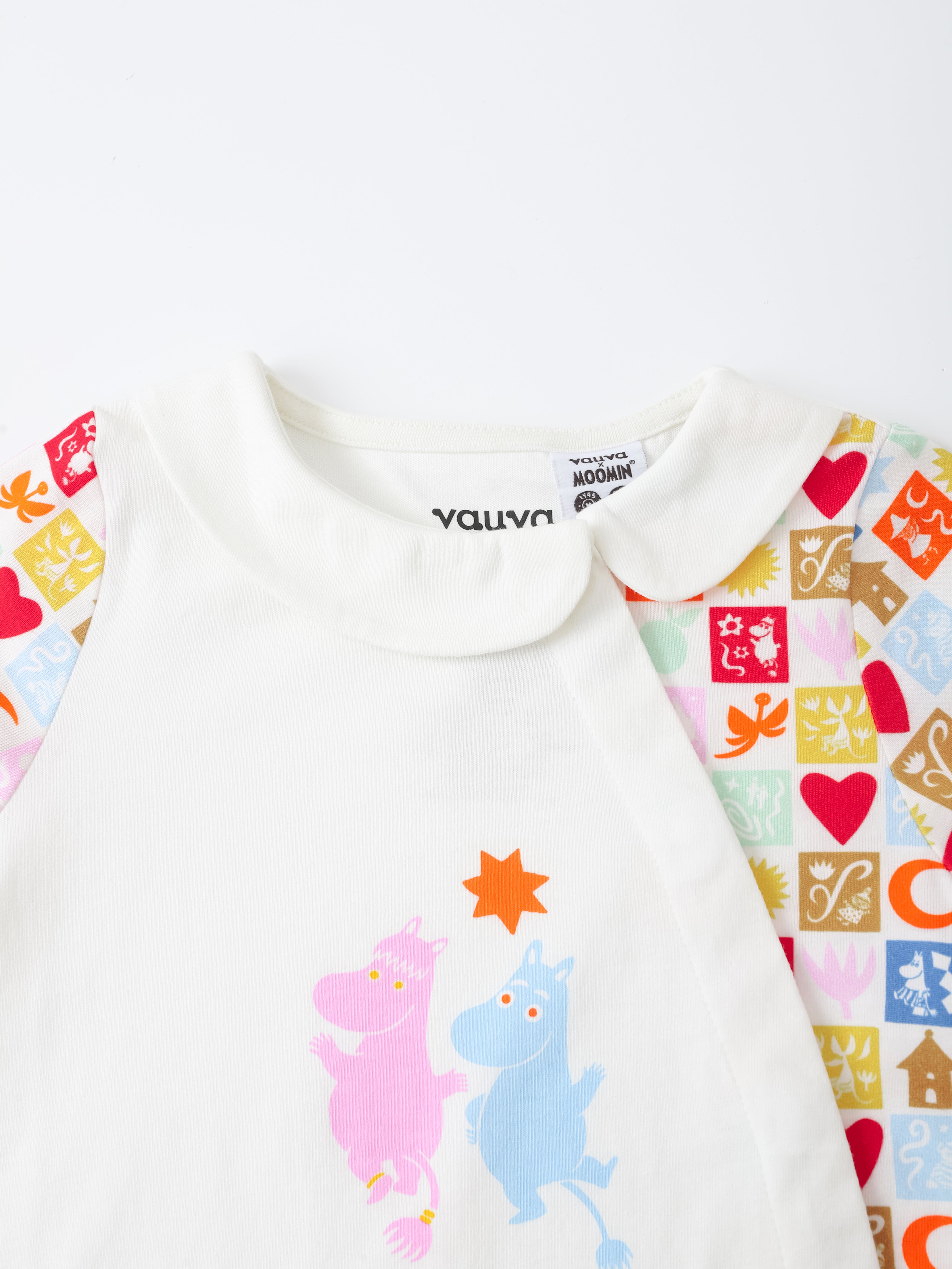 Moomin 80Th Anniversary Baby Babydoll Collar Short Sleeve Print Romper