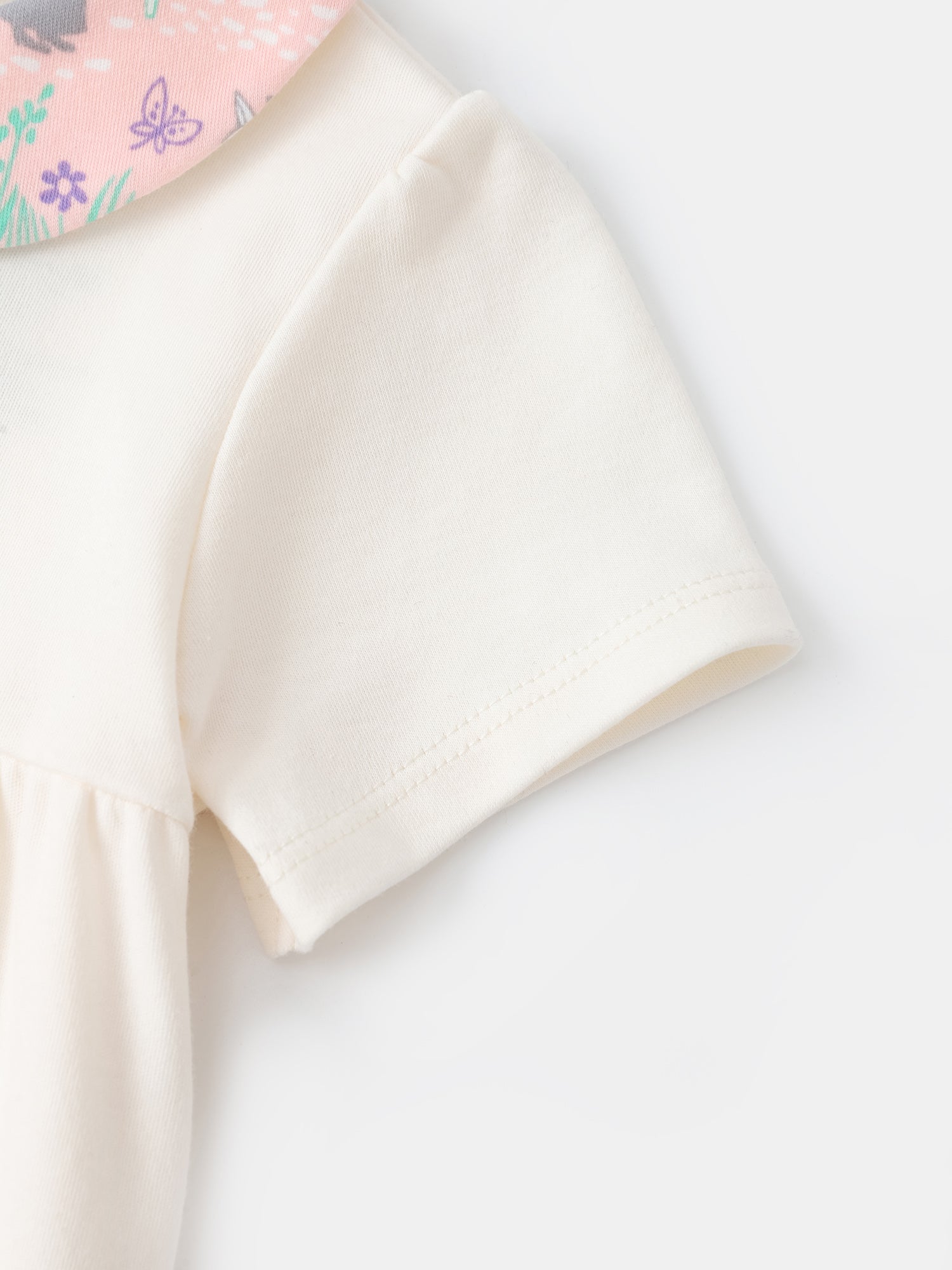 Baby Peter Pan Collar Puff Sleeve Romper