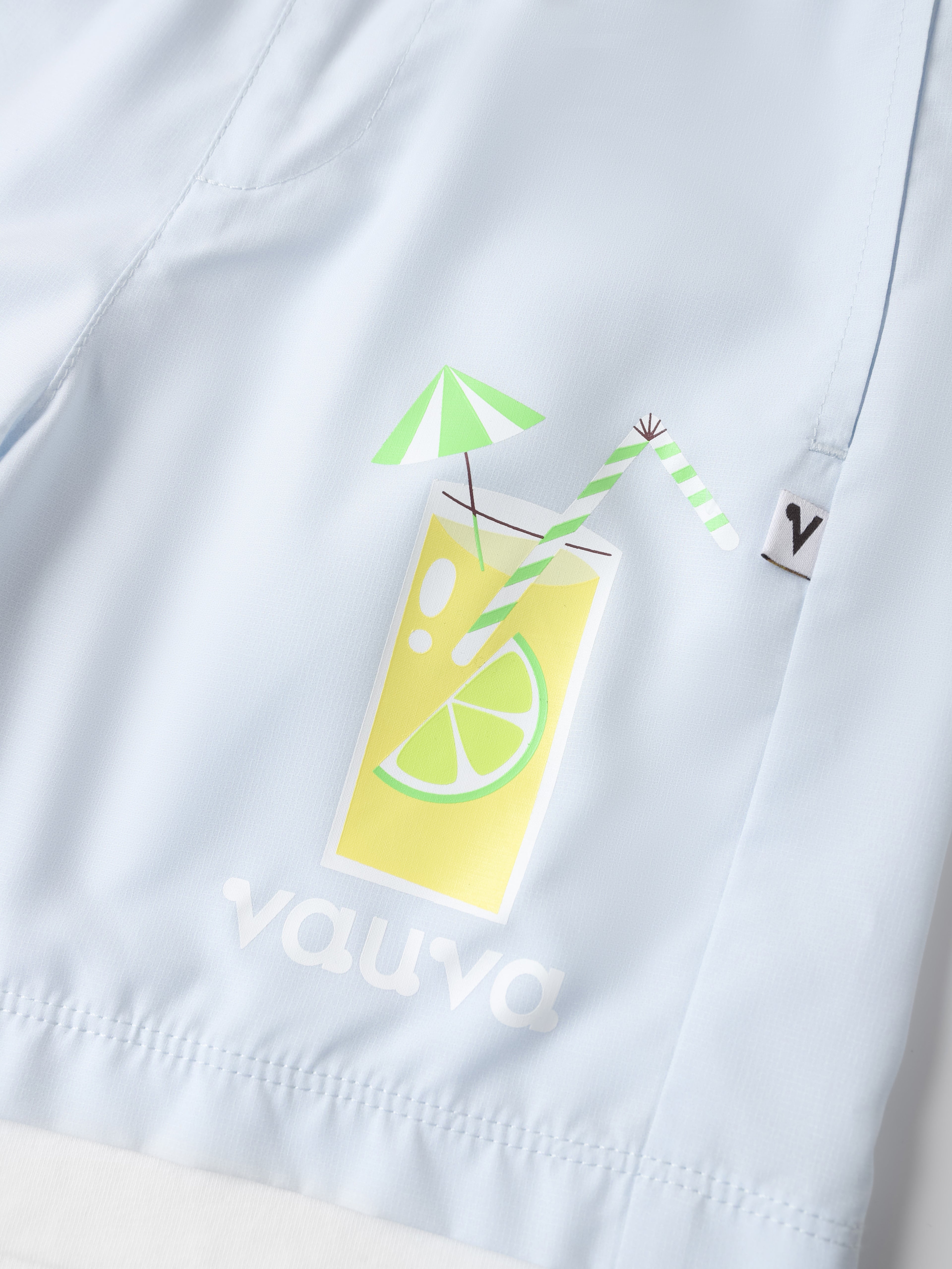 Kid 2-Layer Lemon Tea Print Shorts