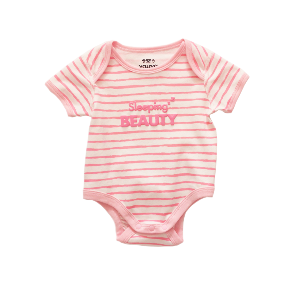 VAUVA Vauva Baby Organic Cotton Romper Set - Little House City & Pink Stripes (1 SET 2 PCS) Bodysuit