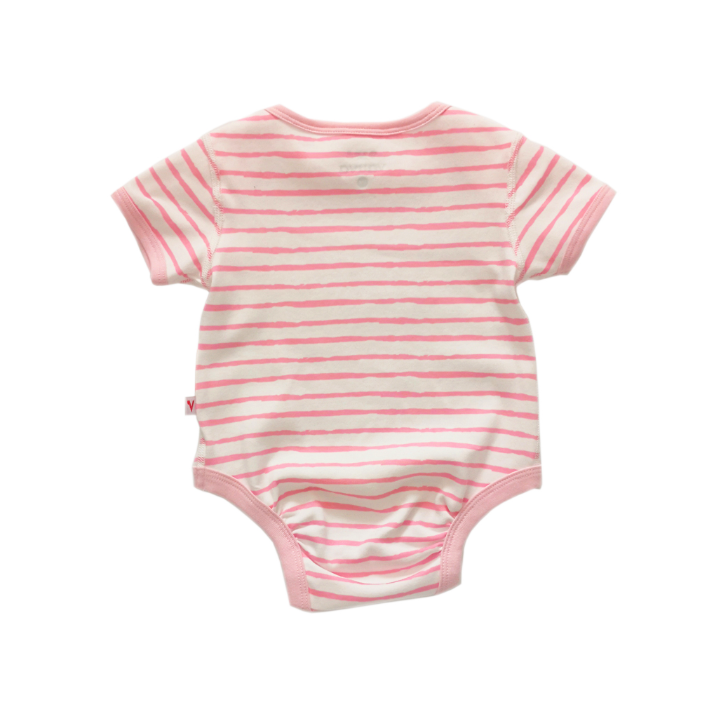 VAUVA Vauva Baby Organic Cotton Romper Set - Little House City & Pink Stripes (1 SET 2 PCS) Bodysuit
