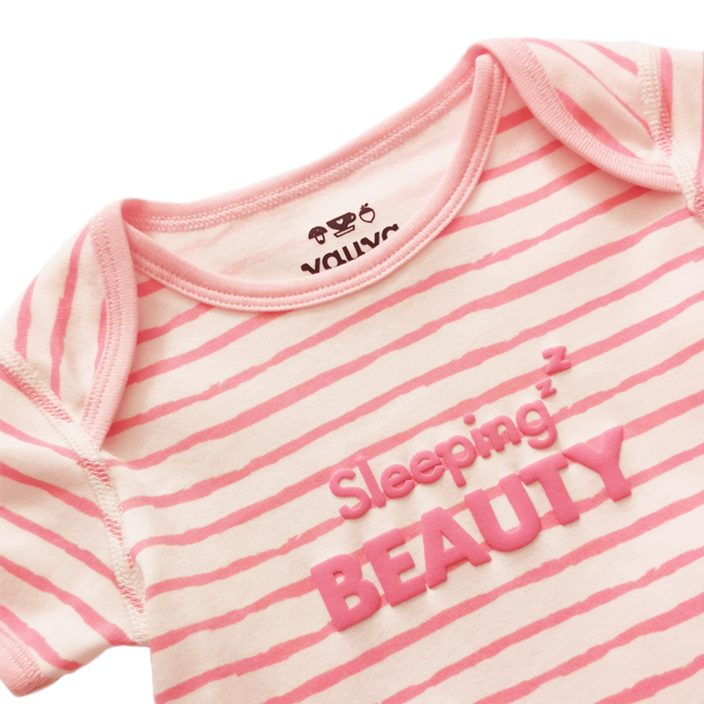 VAUVA Vauva Baby Organic Cotton Romper Set - Little House City & Pink Stripes (1 SET 2 PCS) Bodysuit