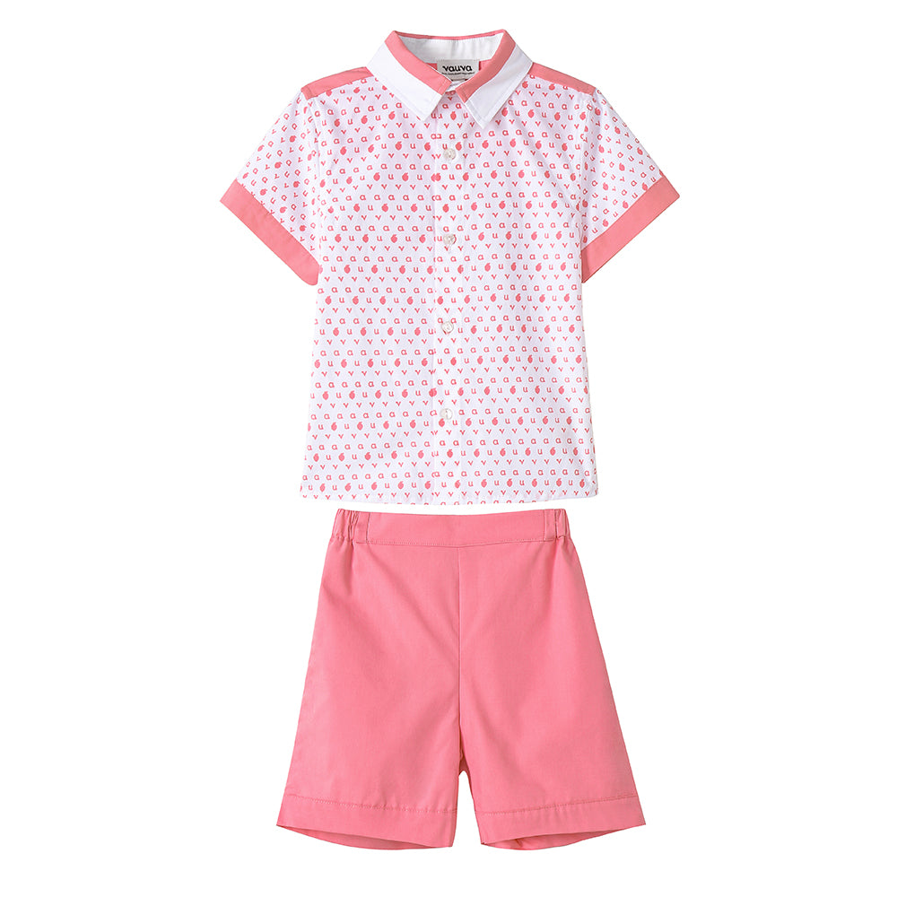 VAUVA Vauva 2022 - Logo Print Shirt/ Shorts Set Suits & Waistcoats