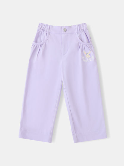 Kid Bunny Embroidery Barrel Pants
