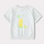 Kid Short Raglan Sleeve Lemon Tea Print Tee