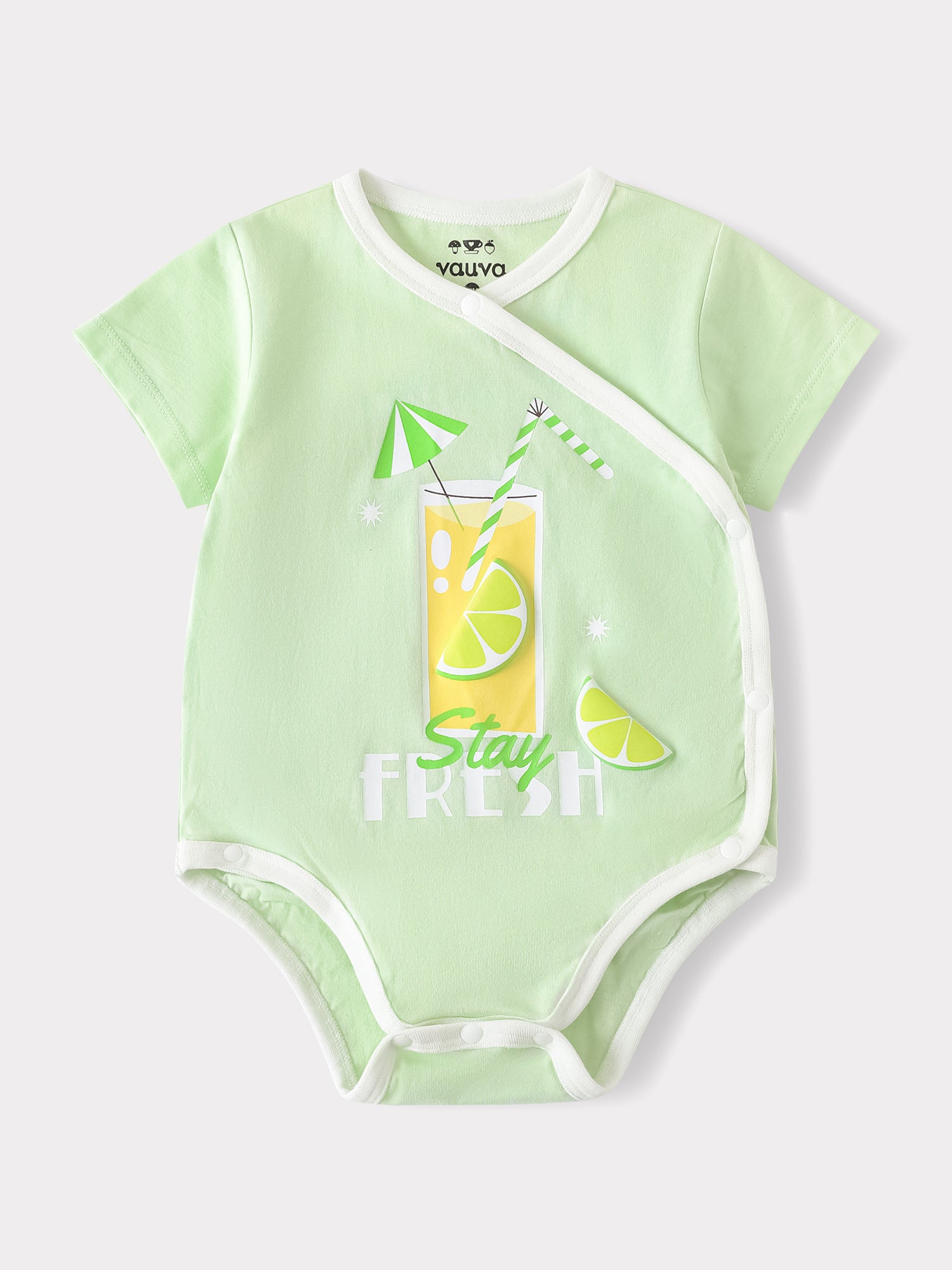 Baby Short Sleeve Lemon Tea Print Bodysuit