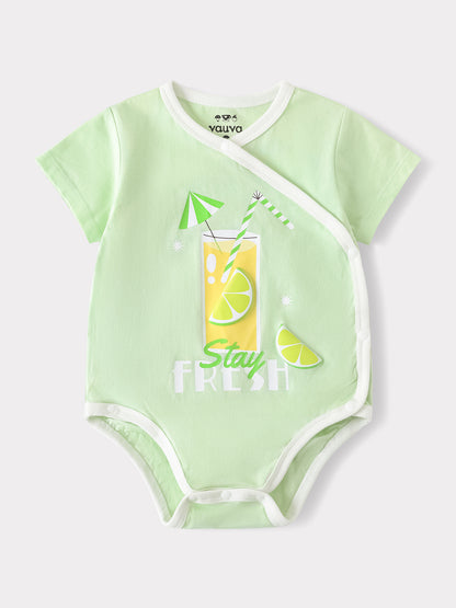 Baby Short Sleeve Lemon Tea Print Bodysuit