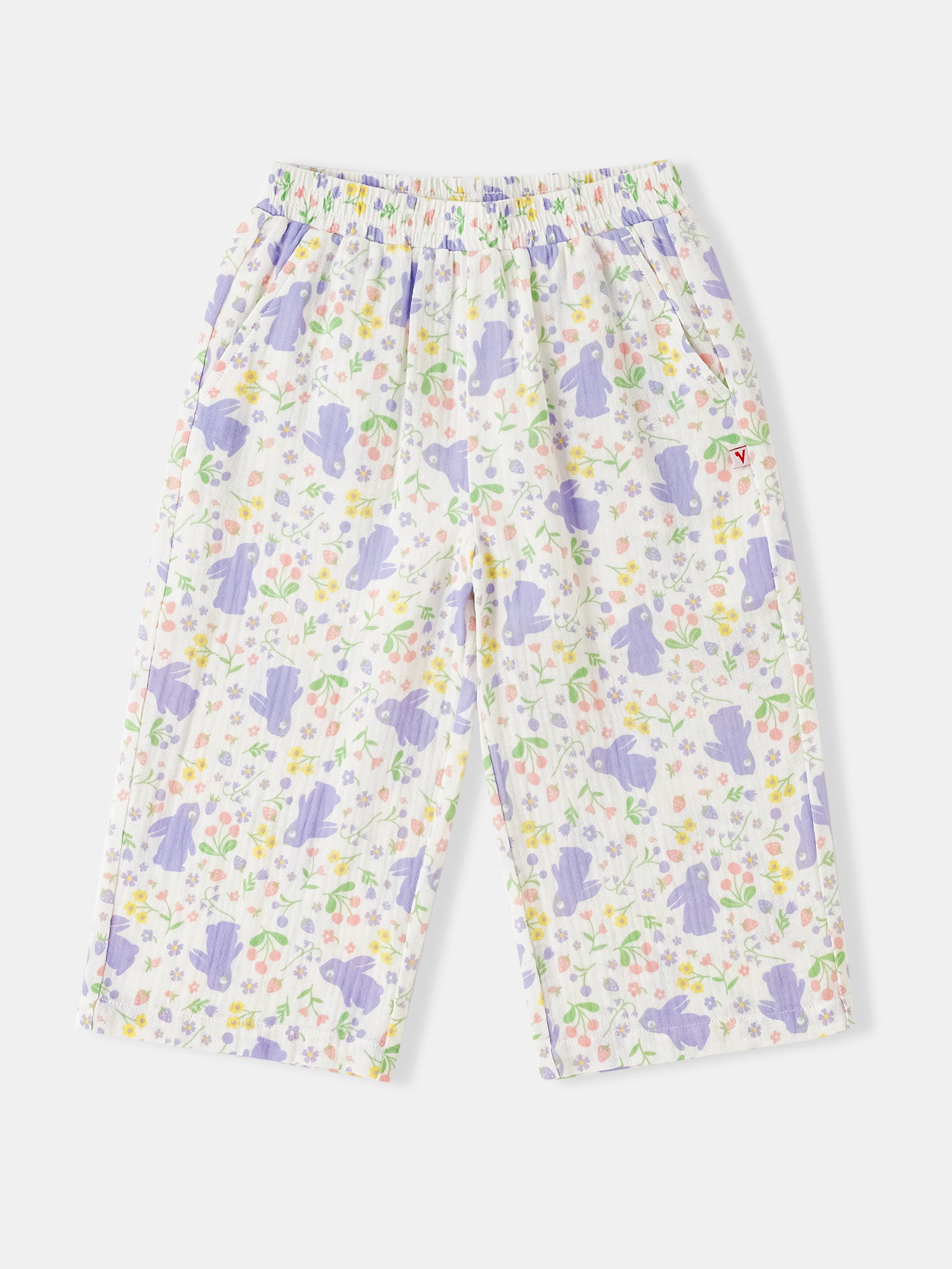 Kid All-Over Bunny Print Flare Pants