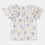 Kid All-Over Bunny Print Frills Top