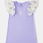 Kid Ruffle Cap Sleeve Bunny Print Dress