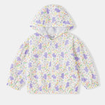 Kid All-Over Bunny Print Frills Zipped Windbreaker