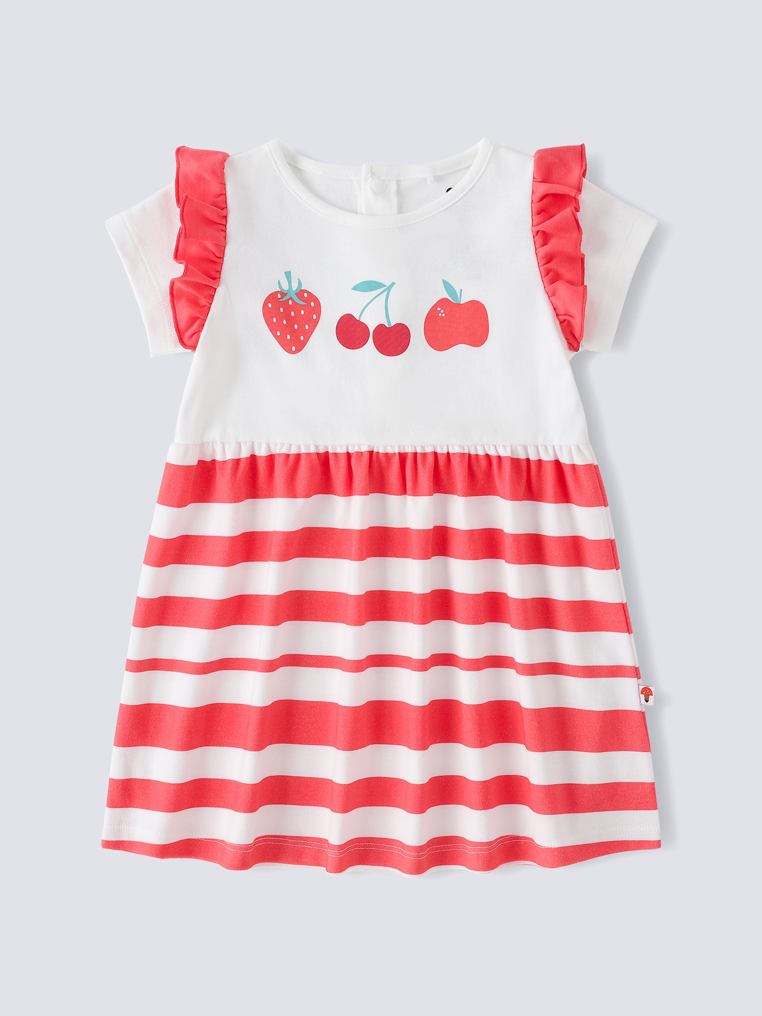 Baby Ruffle Sleeve Berries Print Dress &amp; Knicker Set