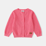 Kid Logo Patch Pointelle Cardigan