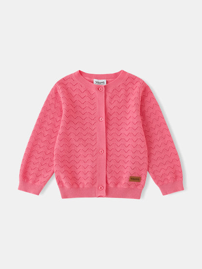 Kid Logo Patch Pointelle Cardigan