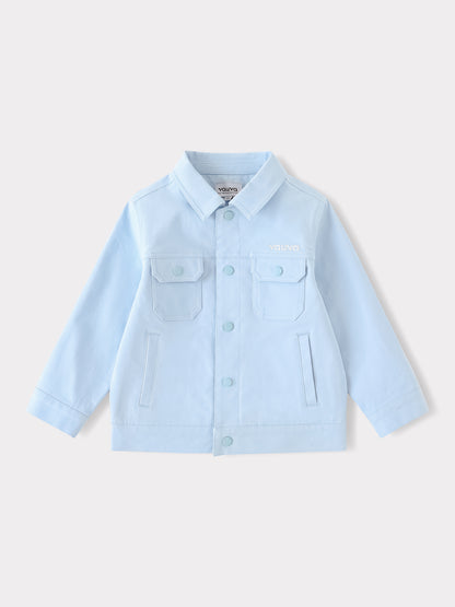 Kid Logo Embroidery Buttoned Jacket