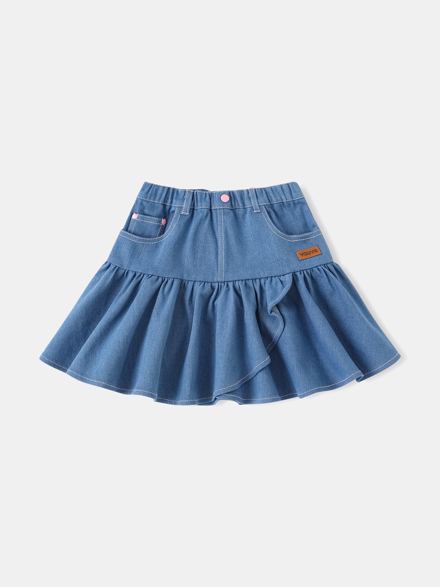 Kid Ruffle Bottom Denim Skirt