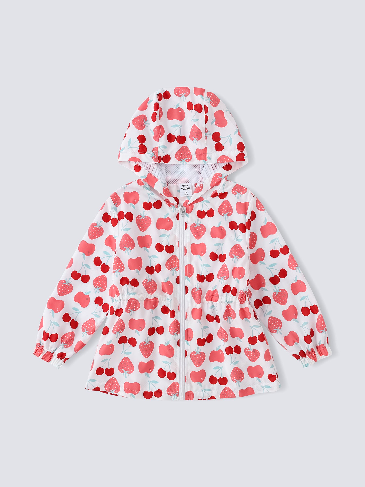 Kid All-Over Berries Print Zipped Windbreaker