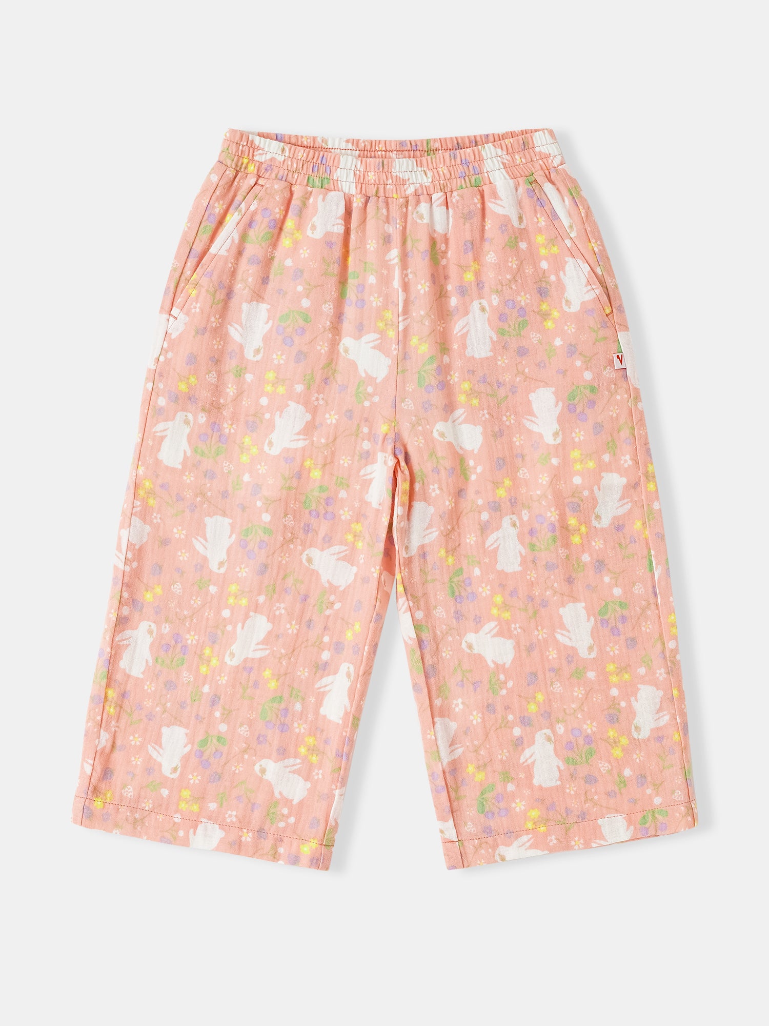 Kid All-Over Bunny Print Flare Pants