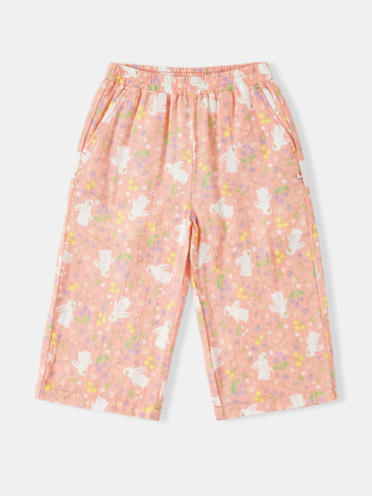 Kid All-Over Bunny Print Flare Pants