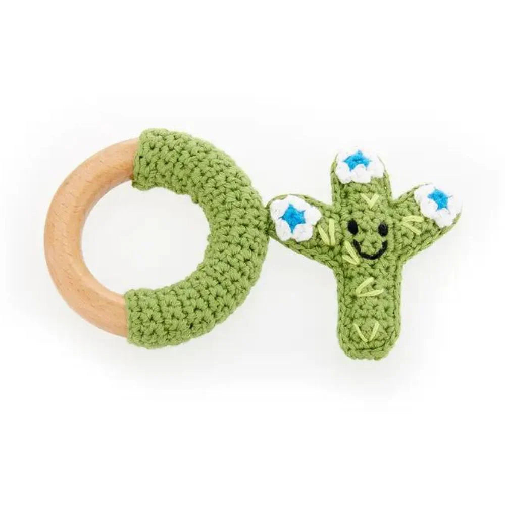 Cactus Ring Rattle (White)