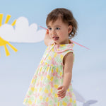 Baby Girl All Over Print Peter Pan Collar Top & Bottom Set