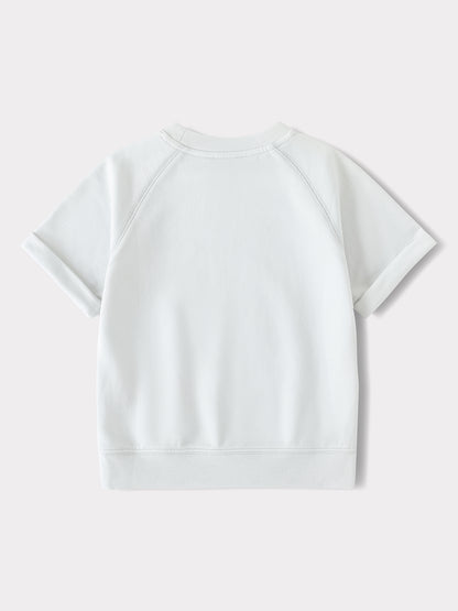 Kid Short Raglan Sleeve Lemon Tea Print Tee