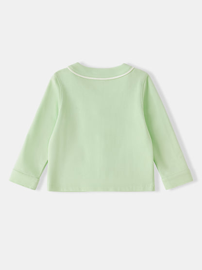 Kid Logo Embroidery Open Chest Jacket