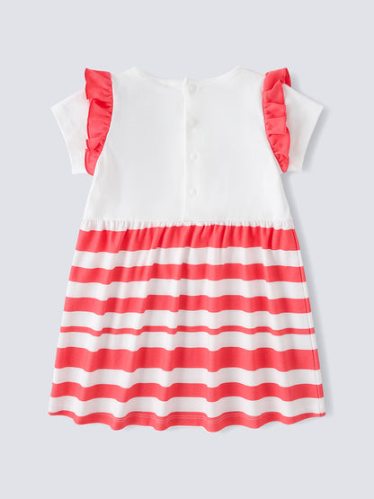 Baby Ruffle Sleeve Berries Print Dress &amp; Knicker Set