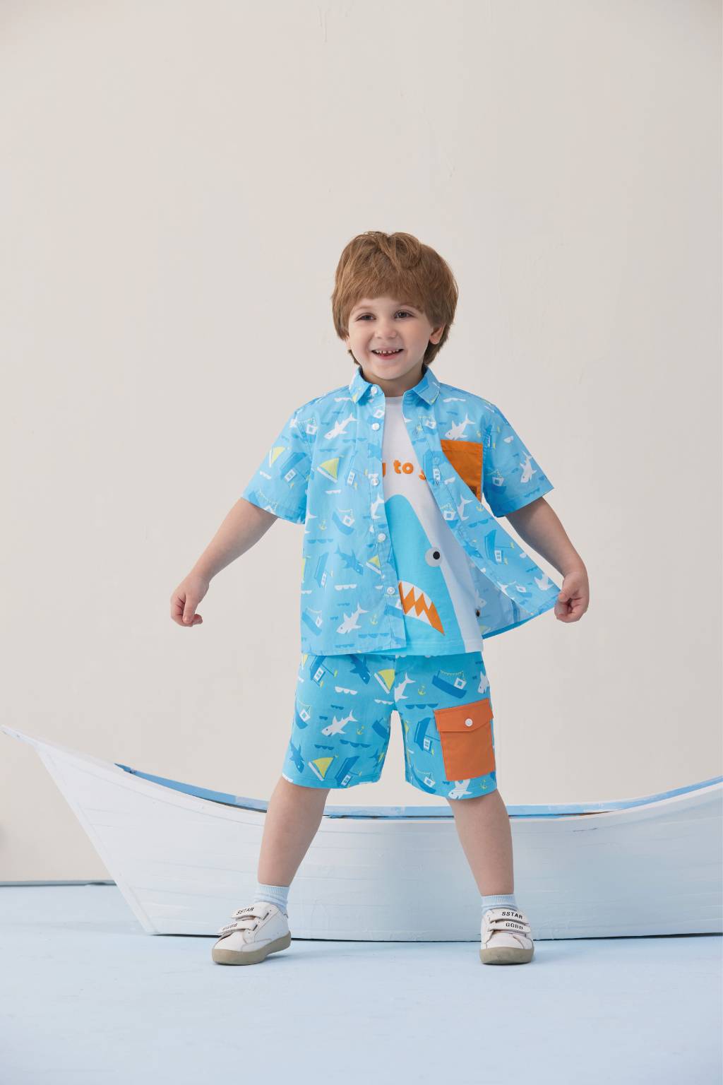 Toddler All Over Print Short Sleeves Shirt With Pocket