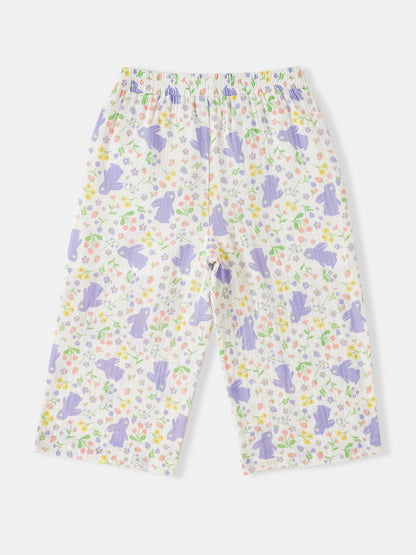 Kid All-Over Bunny Print Flare Pants