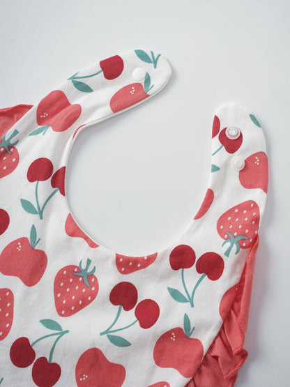 Baby Ruffle All-Over Berries Print Bib