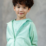 Kid Long Sleeve Embroidery Zipped Hoodie