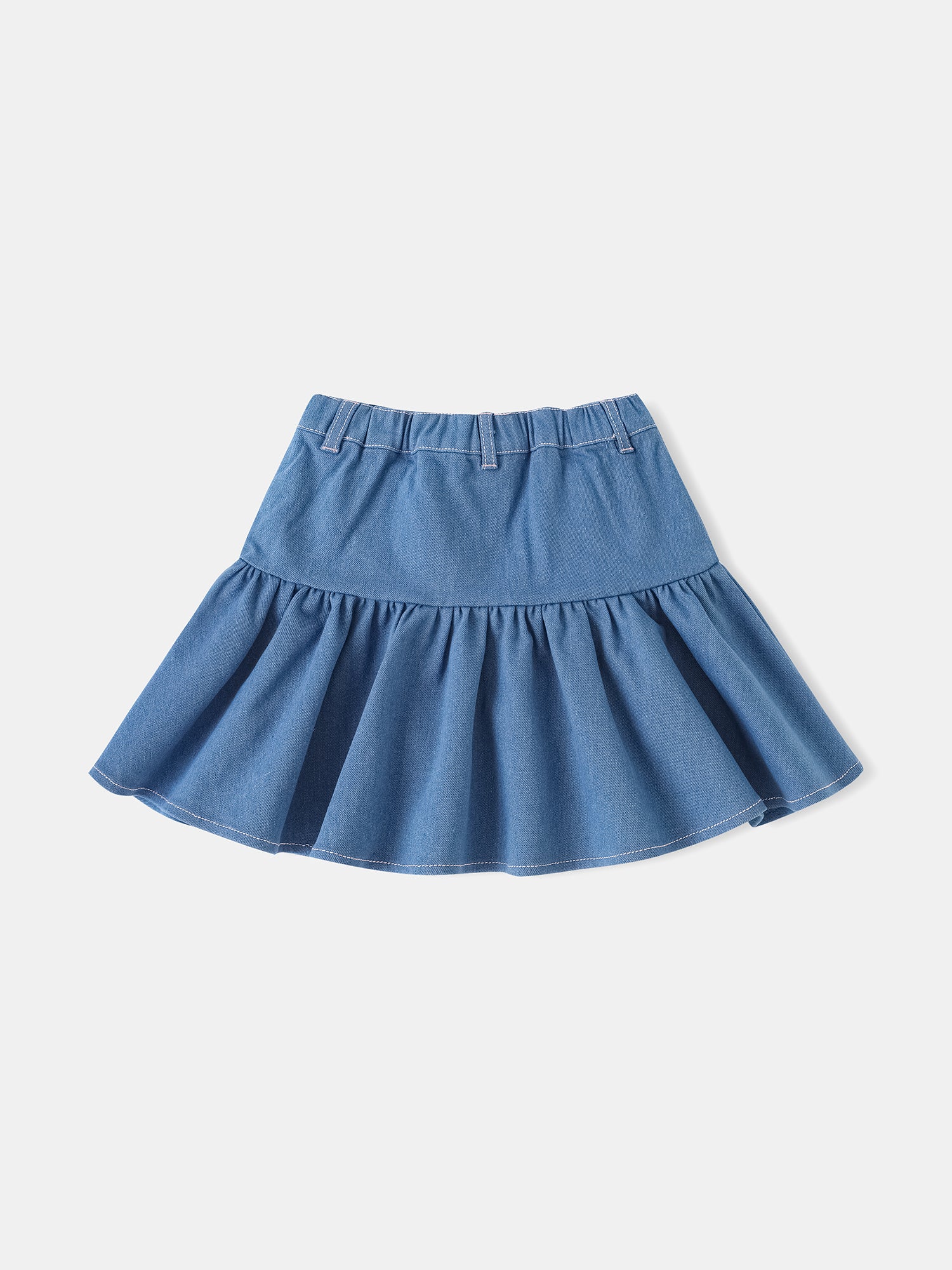 Kid Ruffle Bottom Denim Skirt