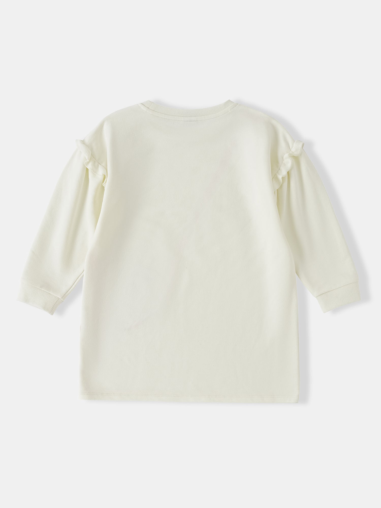 Kid Long Sleeve Strawberry Applique Sweatdress