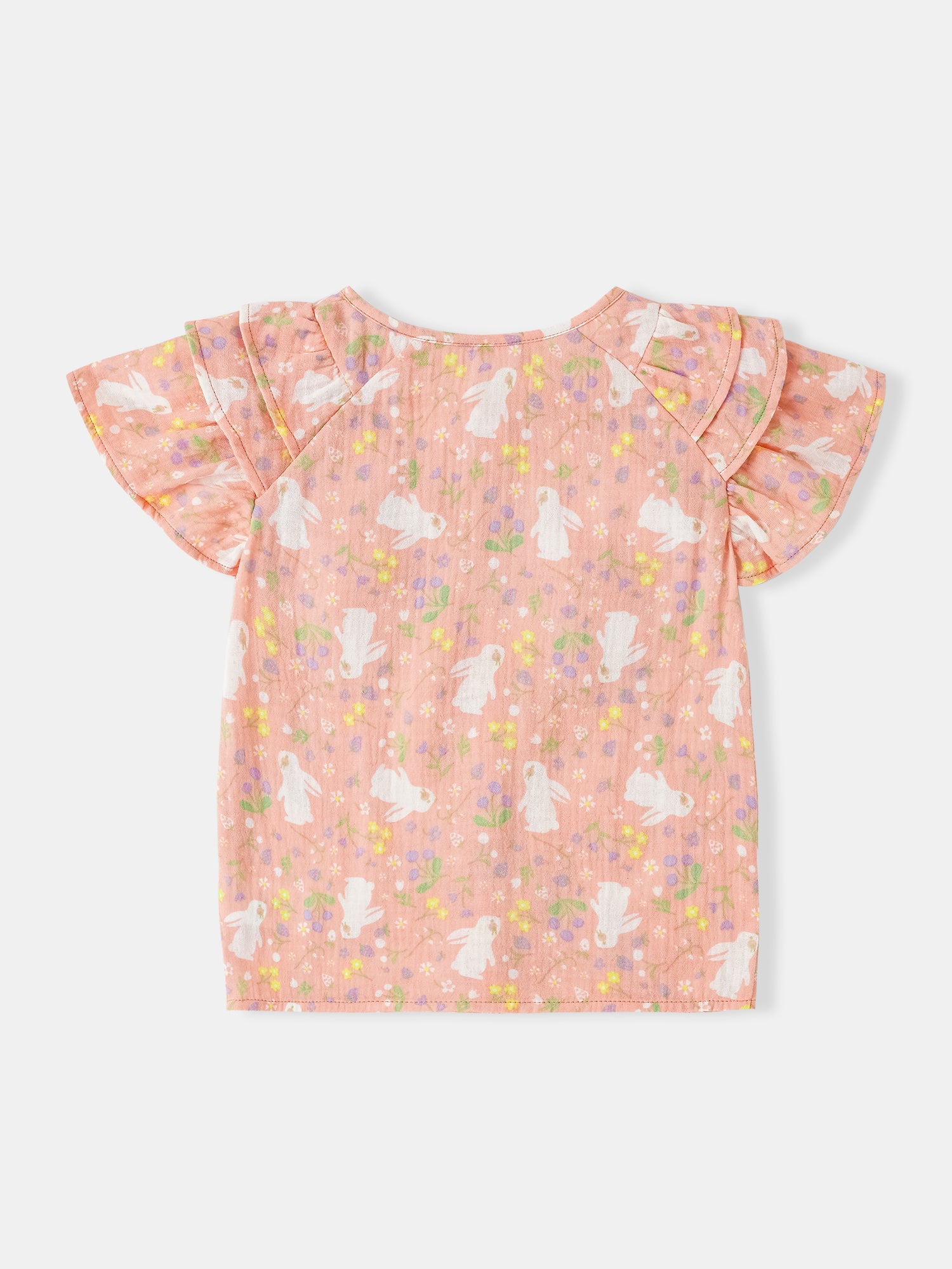 Kid All-Over Bunny Print Frills Top