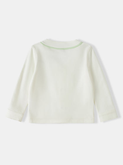 Kid Logo Embroidery Open Chest Jacket