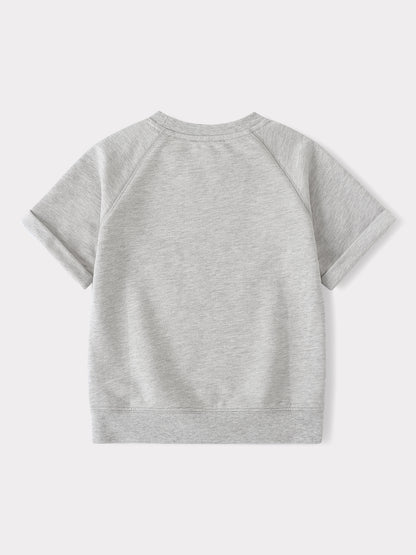 Kid Short Raglan Sleeve Lemon Tea Print Tee