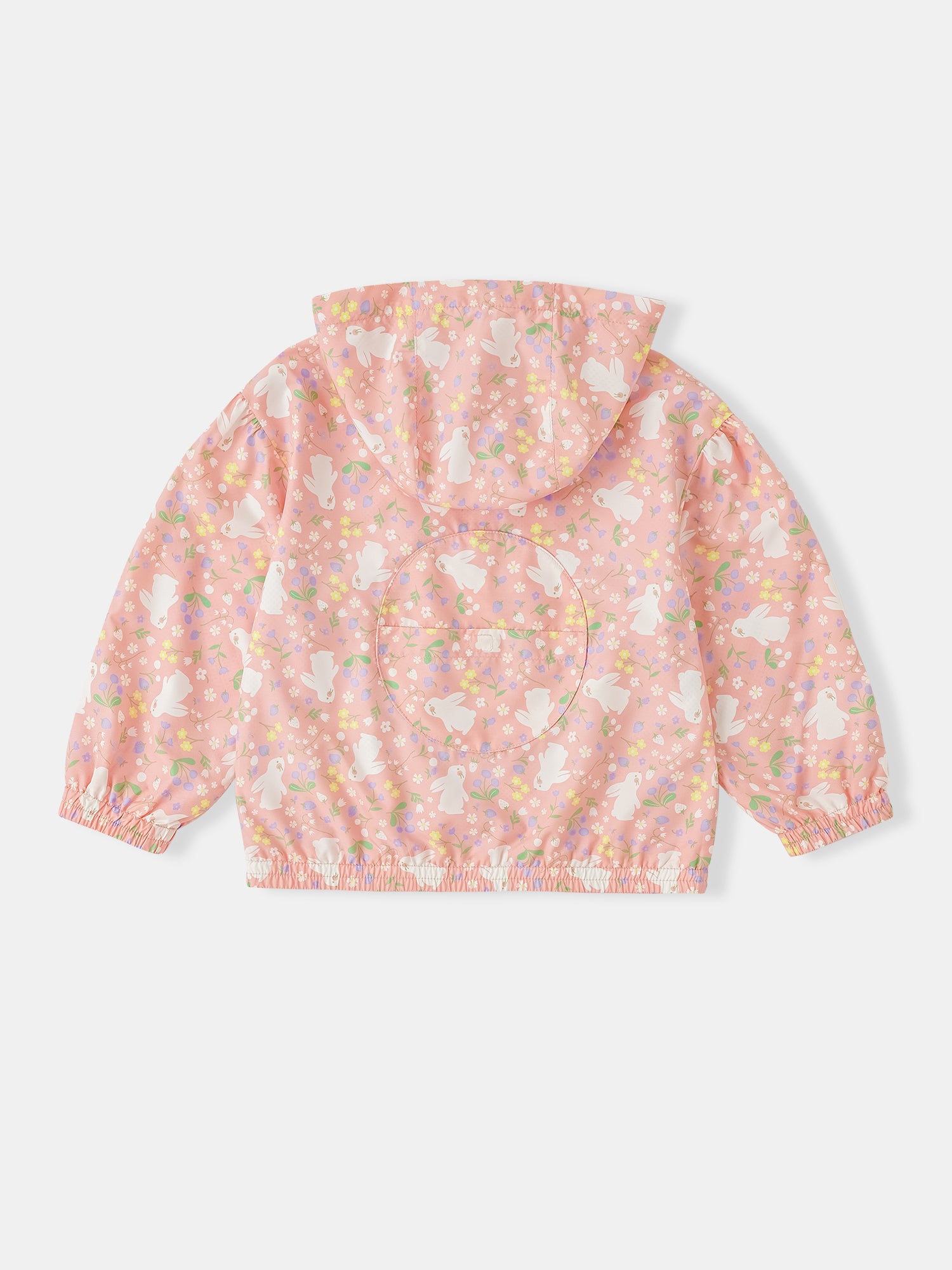 Kid All-Over Bunny Print Frills Zipped Windbreaker