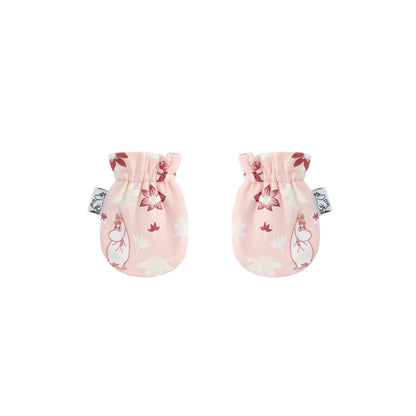 Vauva x Moomin Vauva x Moomin FW23 - Baby Girls Moomin All Over Print Cotton Mittens (Pink) Mitten