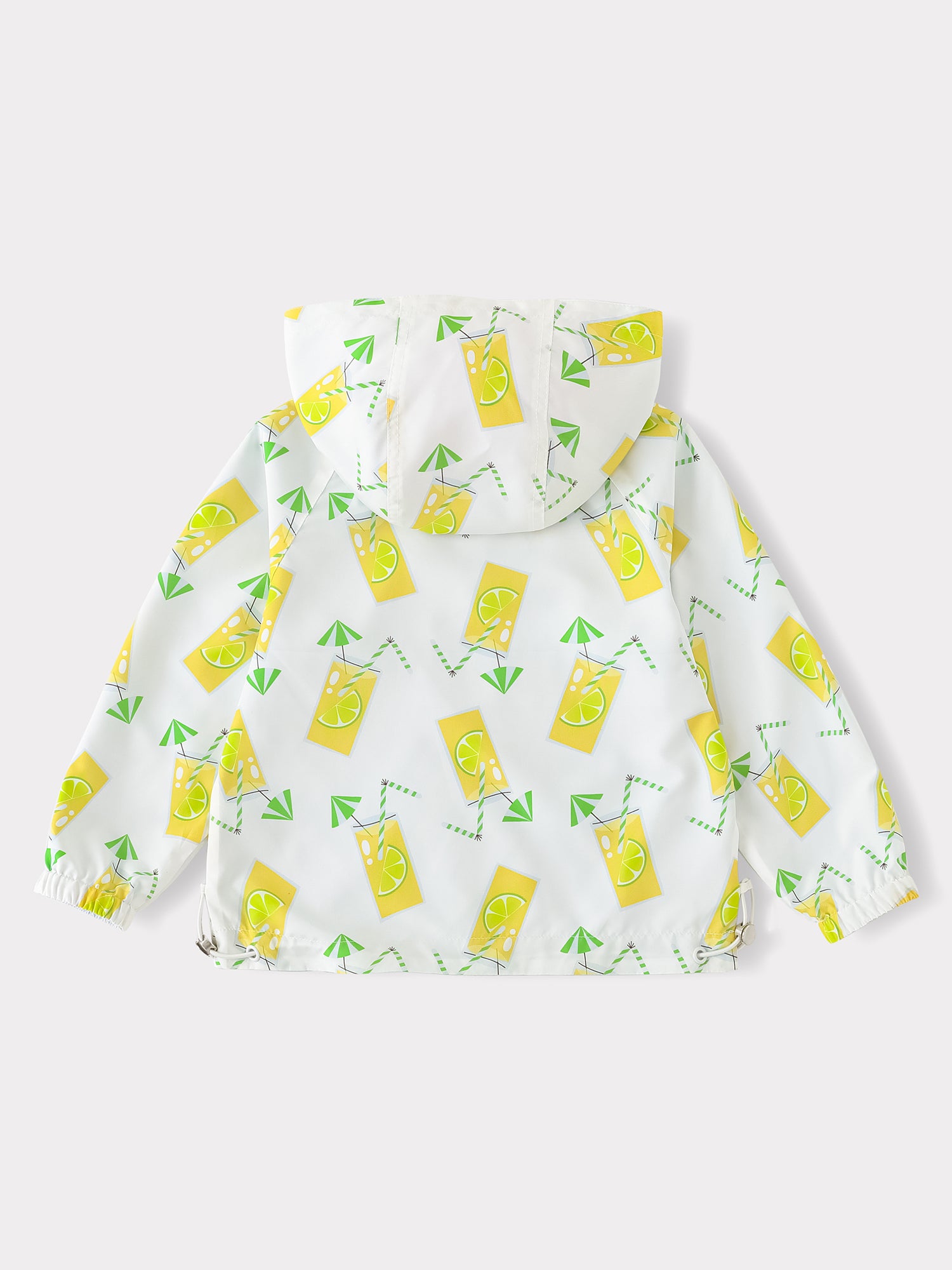 Kid Reversible All-Over Lemon Tea Print Zipped Windbreaker