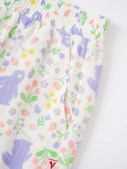 Kid All-Over Bunny Print Flare Pants