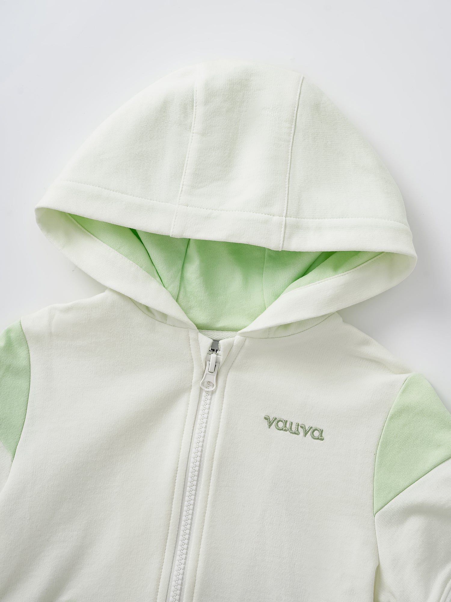 Kid Short Sleeve Logo Embroidery Zipped Hoodie