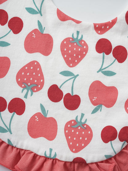 Baby Ruffle All-Over Berries Print Bib