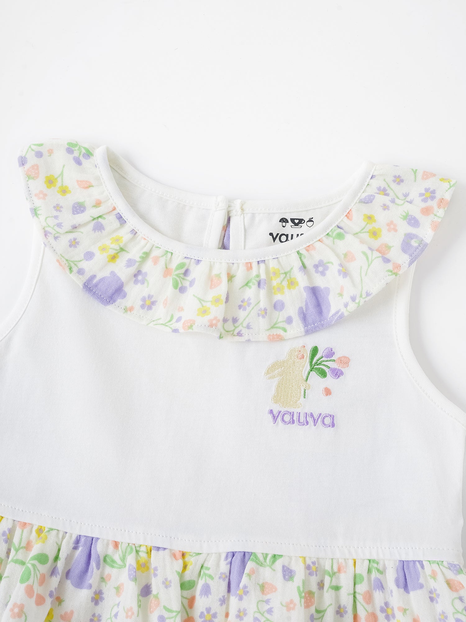 Kid Sleeveless All-Over Bunny Print Layered Dress