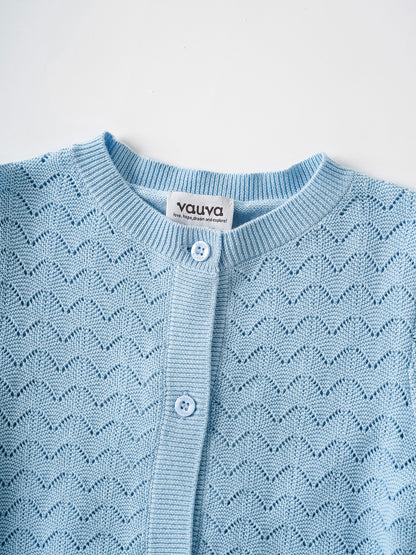 Kid Logo Patch Pointelle Cardigan