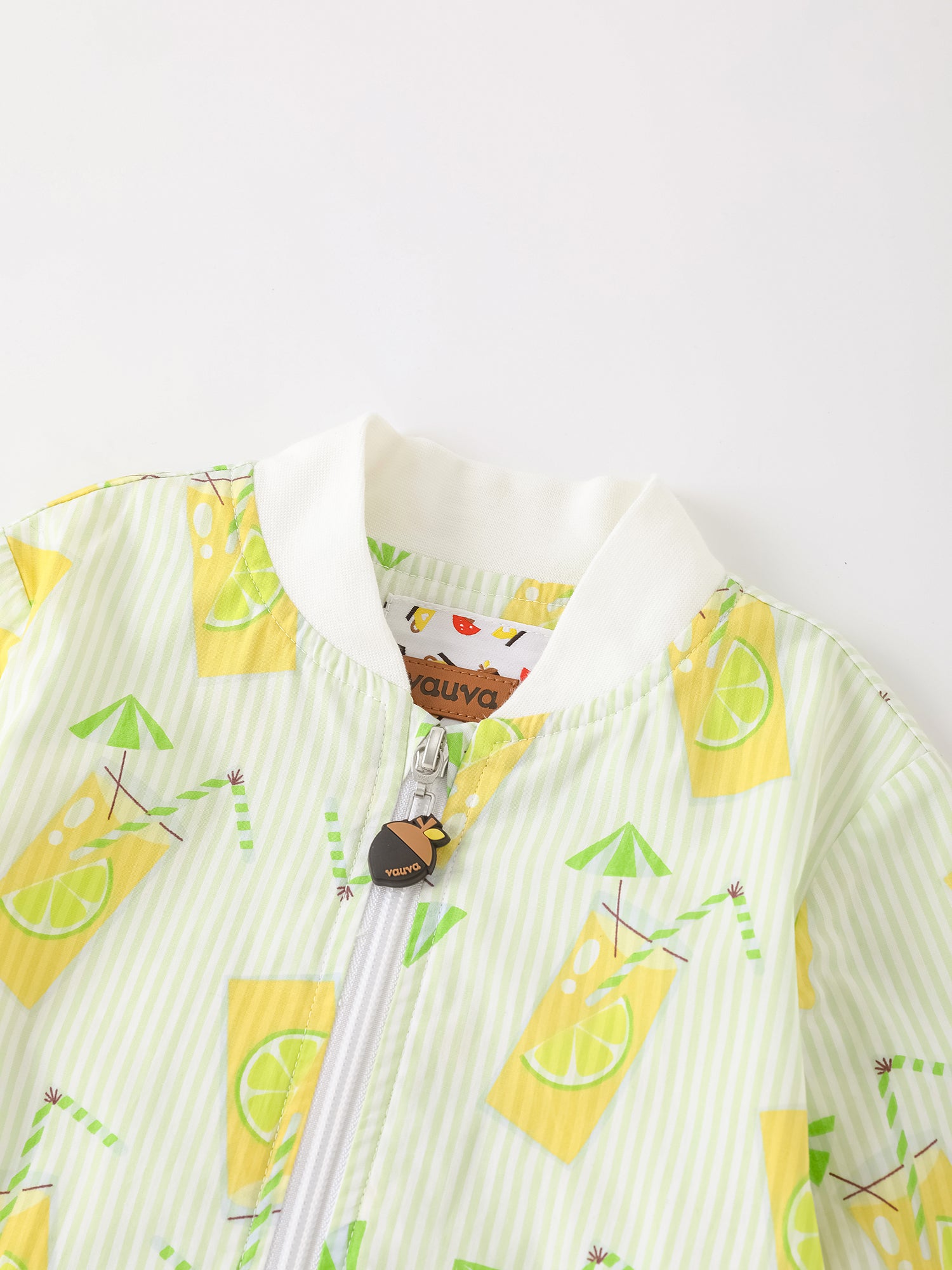 Kid All-Over Lemon Tea Print Zipped Bomber Jacket