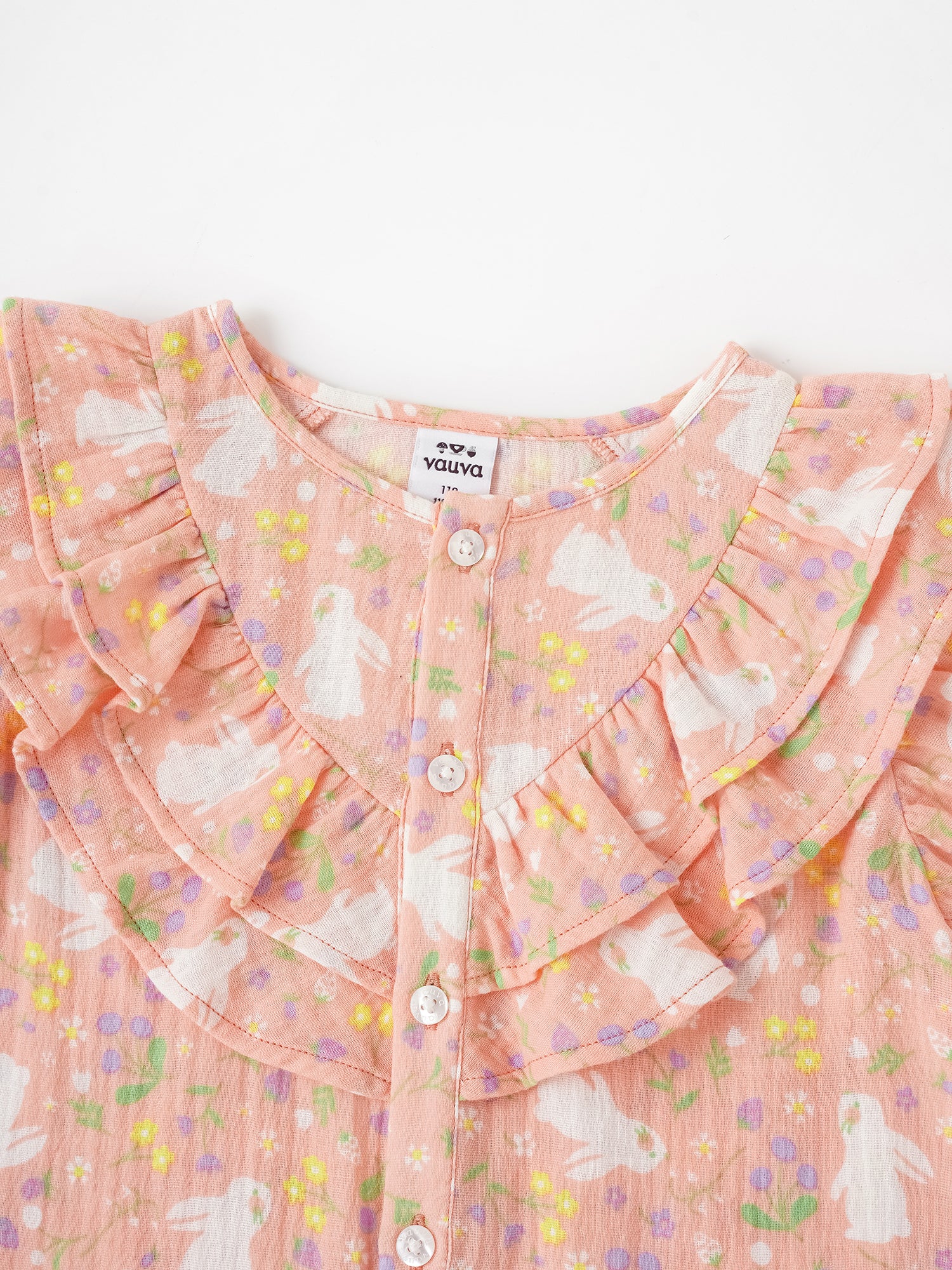 Kid All-Over Bunny Print Frills Top