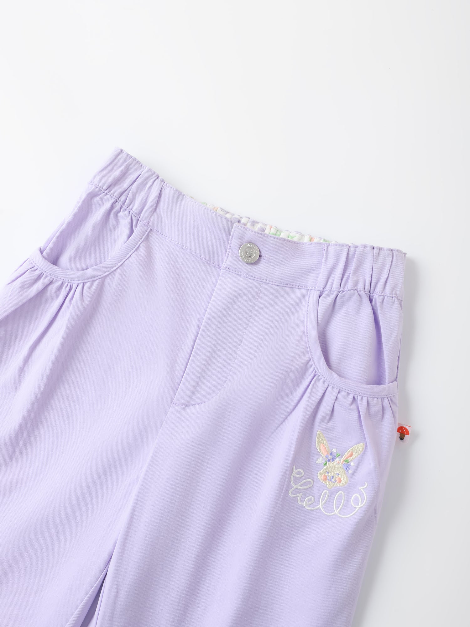 Kid Bunny Embroidery Barrel Pants